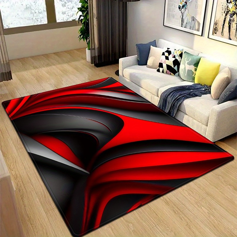 Commercial Wall Printing Machine - Kırmızı Siyah 2D Döngülü Soyut Kapı