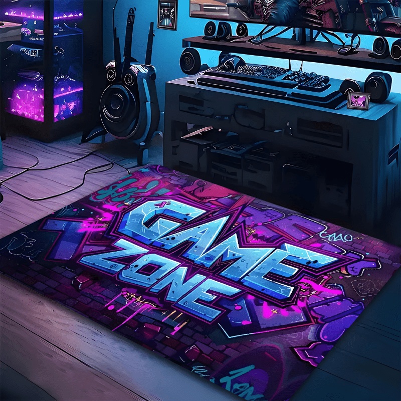 Commercial Wall Printing Machine - Neon Mor Mavi Oyun Alanı Grafiti